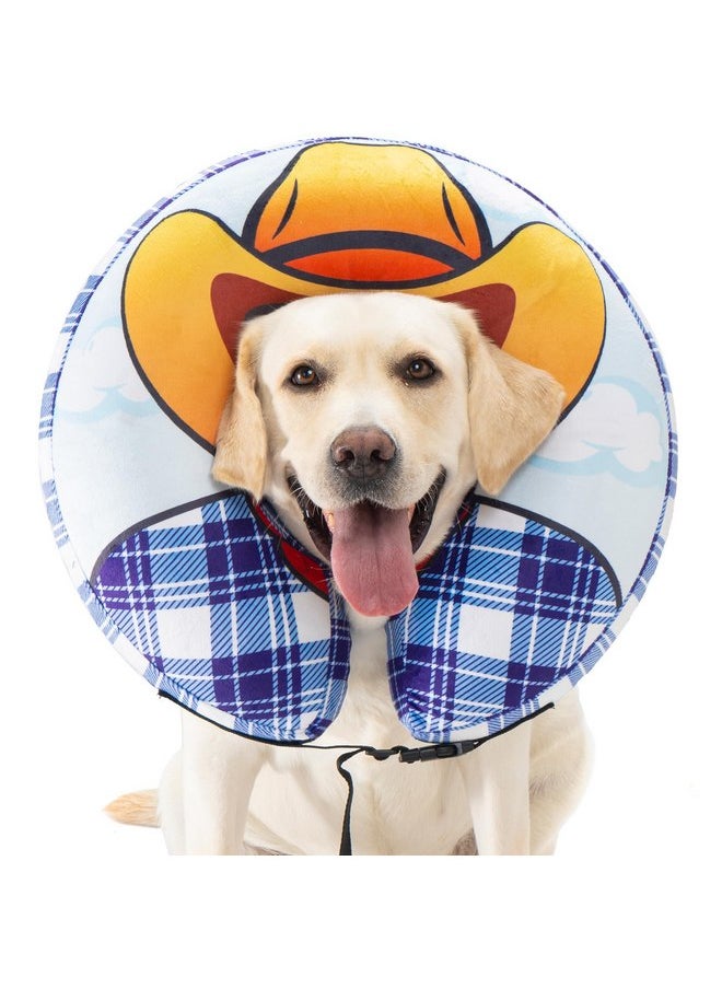 Avont - Avont Inflatable Dog Cone Collar After Surgery, Soft Dog Donut Collar to Stop Licking, E Collar Cone Alternative for Small Medium Large Dogs -Cowboy(M+) - Image 1