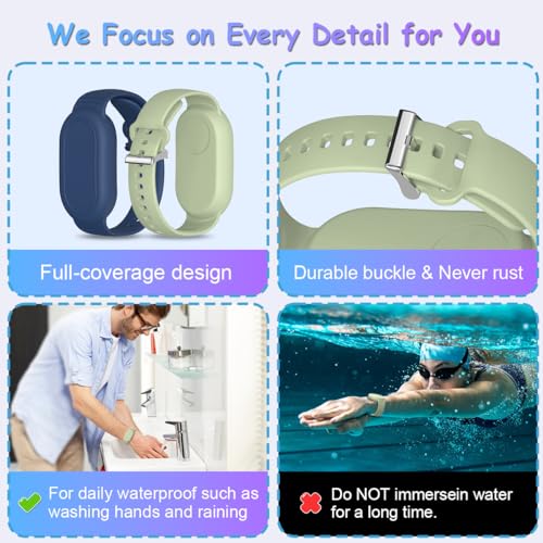 BIQIRE [4Pack] BIQIRE Bracelet Compatible for Samsung Galaxy SmartTag 2 (2023), Soft Silicone Smart Tag 2 Wristband Hidden Galaxy Smart Tag 2 Holder (Black+White+Blue+Green) - Image 4