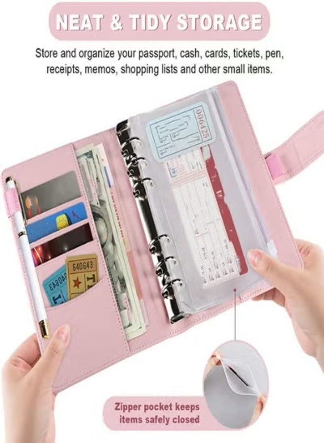 كلناميان A6 مجلد أوراق فضفاضة دفتر حساب يدوي معكرون دفتر جلد PU6 فتحة فضفاضة أوراق كتاب كتاب الميزانية النقدية الأزرق - Image 2