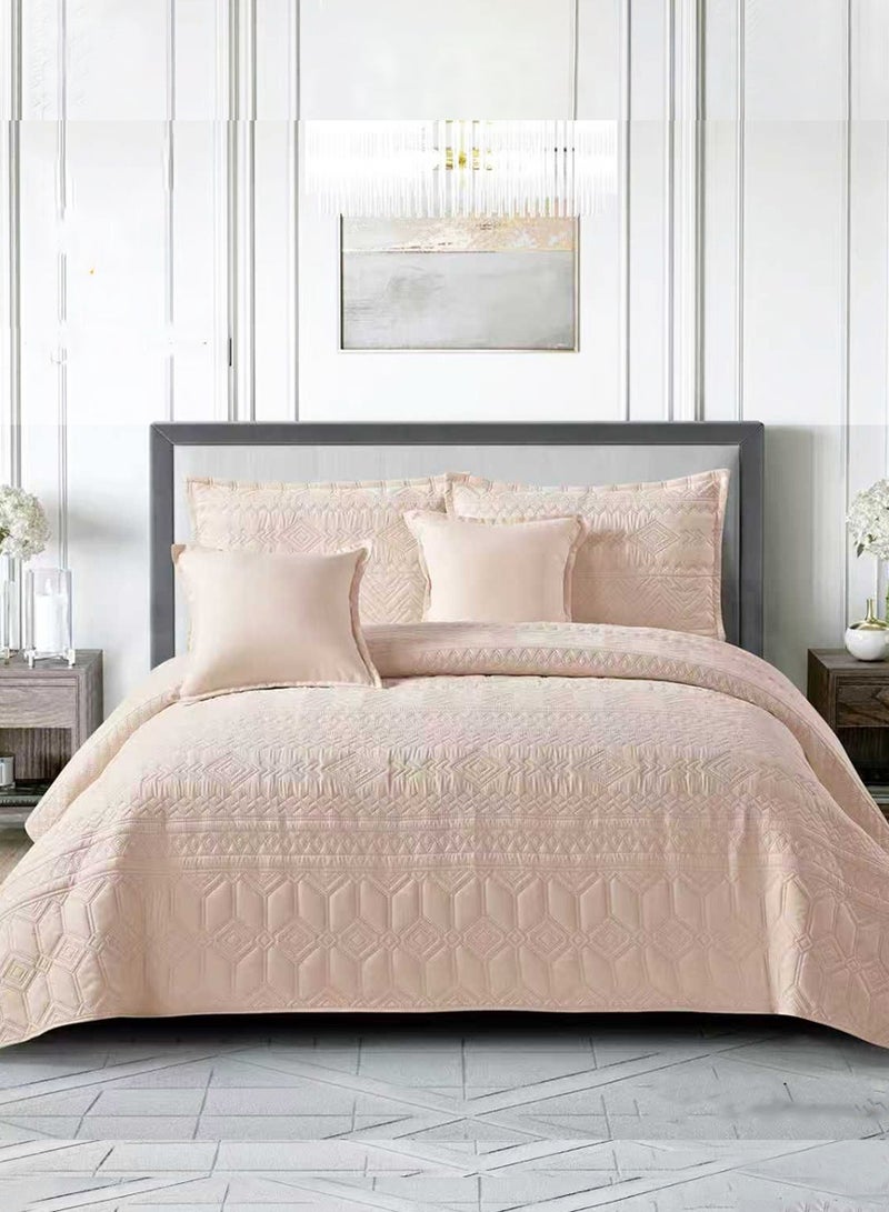 ميرال مفرش سرير نفرين سادة مضغوط – 6 قطع – لحاف محبوك 220×240 سم مع شرشف مغاط 200×200×30 سم - Image 2