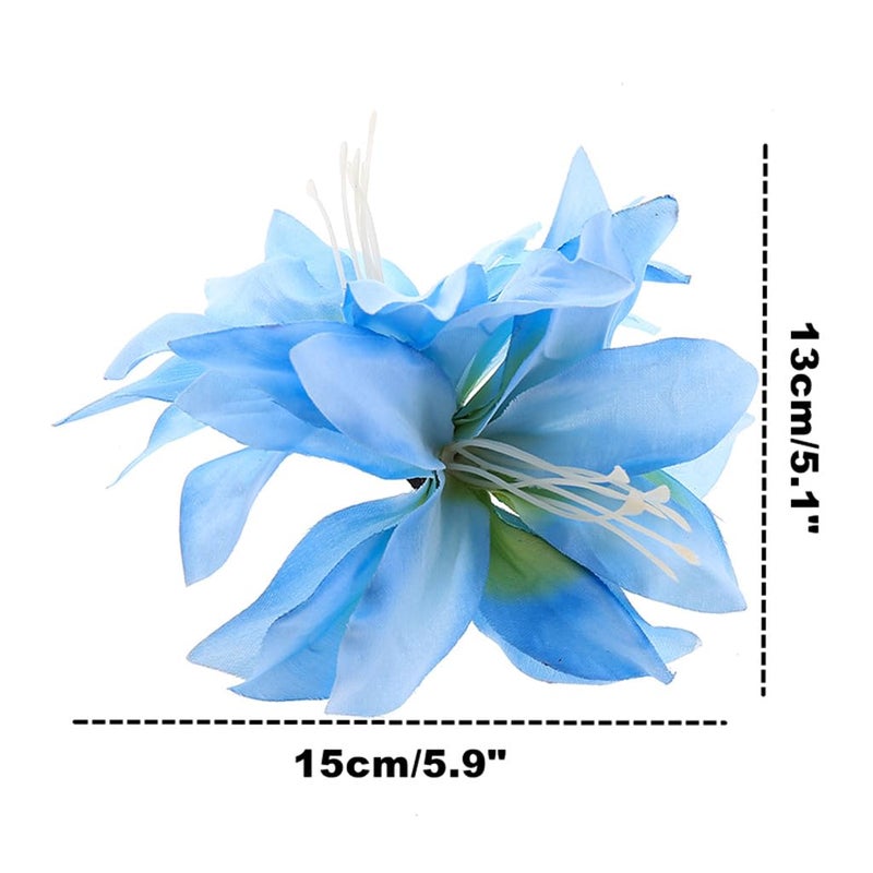 ALIMITOPIA Flower Hair Clip Bohemia Hawaiian Fabric Artificial Lily Flower Alligator Hair Clip Hairpin Barrette Headdress Bobby Pins Headwear Hair Accessories(5.9 inches;6pcs) - Image 2
