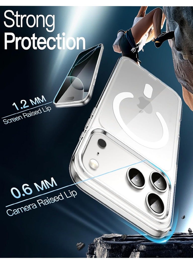 Techie حافظة آيفون 17 برو شفافة ماغسيف – غلاف رفيع مضاد للصدمات ومقاوم للاصفرار مع ظهر صلب أكريليك وحافة TPU + PC، متوافق مع الشحن اللاسلكي - Image 5