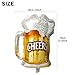 BIEUFBJI Whiskey Bottle Beer Cup Balloons 4 Aluminum Foil Unisex Halloween Set of 4 Party Decoration Supplies - Image 2