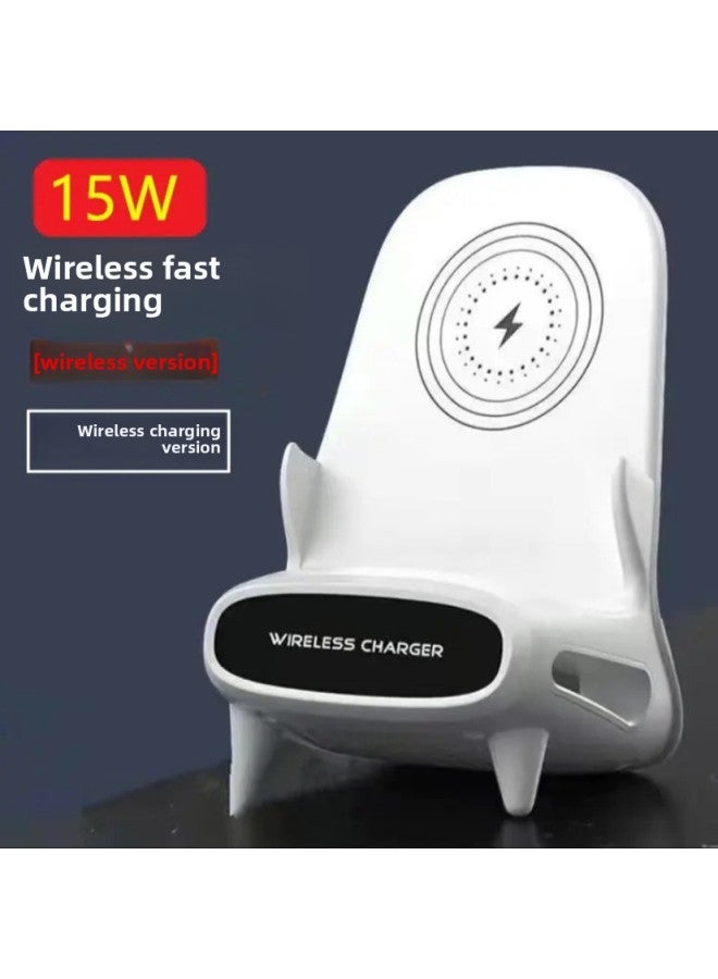 [support 99% Mobile Phone] Wireless Charger Multi-function Usb Lazy Magnetic Fast Charging Does Not Damage The Phone Android Stand-Color:Simple White [m111 Only Wireless Charging] Supports Wireless Charging Mobile Phones/free Data Cables