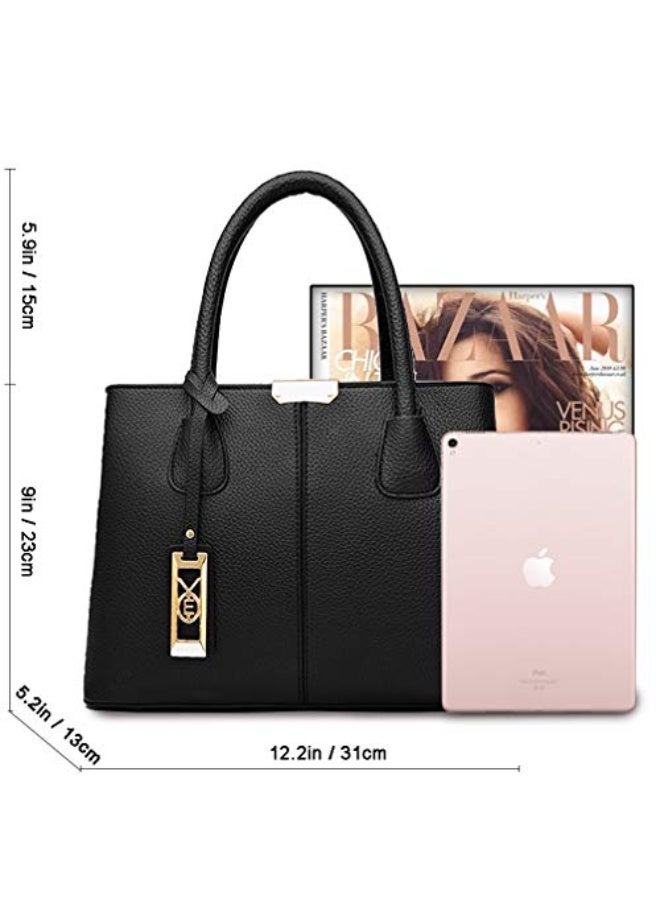 حقيبة يد نسائية سوداء من الجلد الصناعي مع حزام كتف، Xmqb888 Minimal - Image 4
