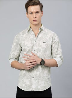 The Indian Garage Co Men Slim Fit Tropical Full Sleeves Cutaway Collar Casual Shirt  - Image 1