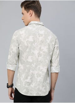 The Indian Garage Co Men Slim Fit Tropical Full Sleeves Cutaway Collar Casual Shirt  - Image 2