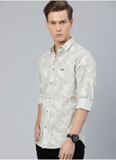 The Indian Garage Co Men Slim Fit Tropical Full Sleeves Cutaway Collar Casual Shirt  - Image 3