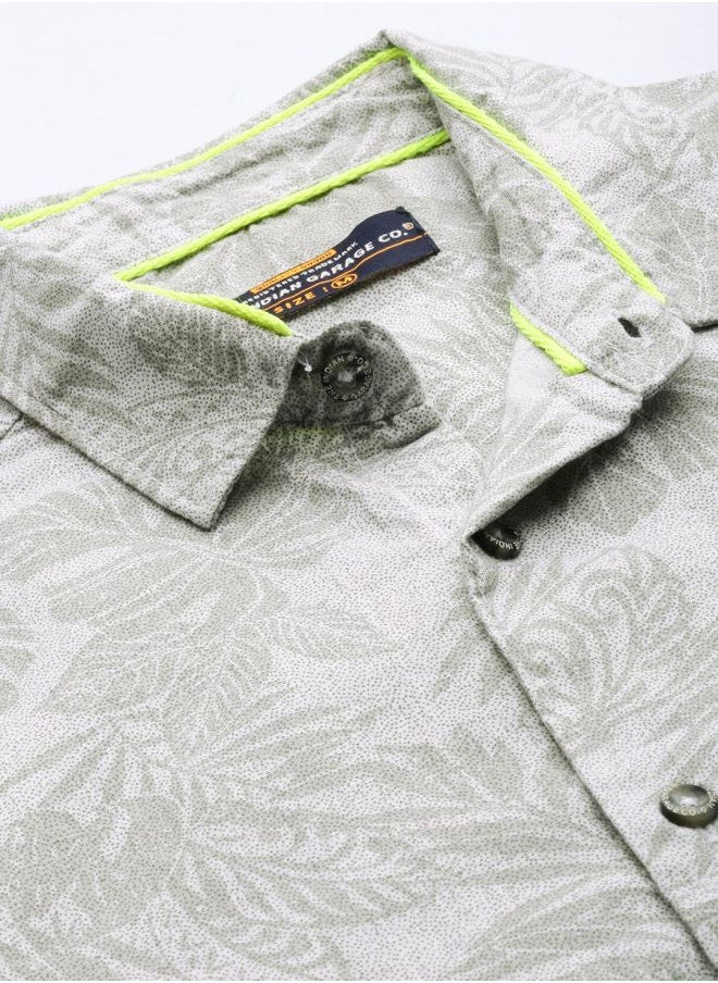 The Indian Garage Co Men Slim Fit Tropical Full Sleeves Cutaway Collar Casual Shirt  - Image 4