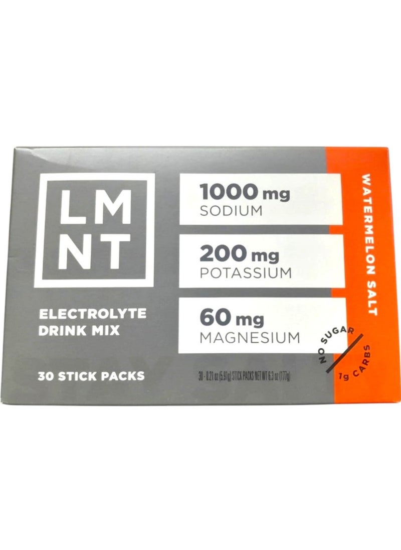 Elemental Labs - LMNT Electrolyte Drink Mix, Watermelon Salt 30 Sticks Each 0.21 oz - Image 1