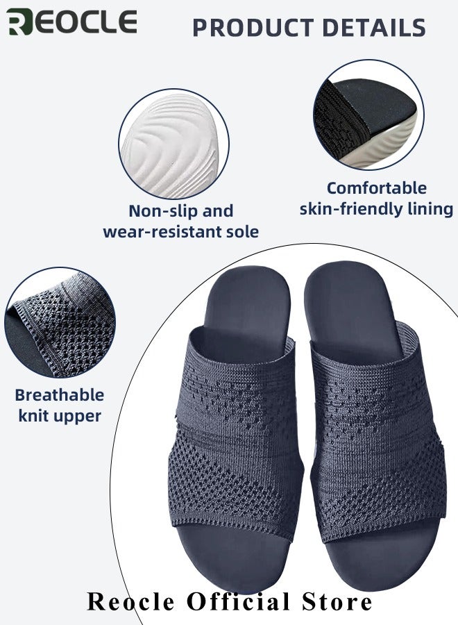 REOCLE Women's Platform Sandals Stretch Orthopedic Sandals Open Toe Breathable Platform Shoes Beach Slippers Washable Slippers Comfort Walking Wedges  - Image 4