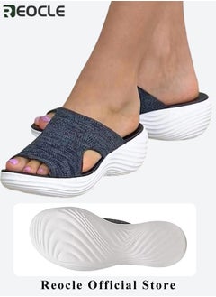 REOCLE Women's Platform Sandals Stretch Orthopedic Sandals Open Toe Breathable Platform Shoes Beach Slippers Washable Slippers Comfort Walking Wedges  - Image 3