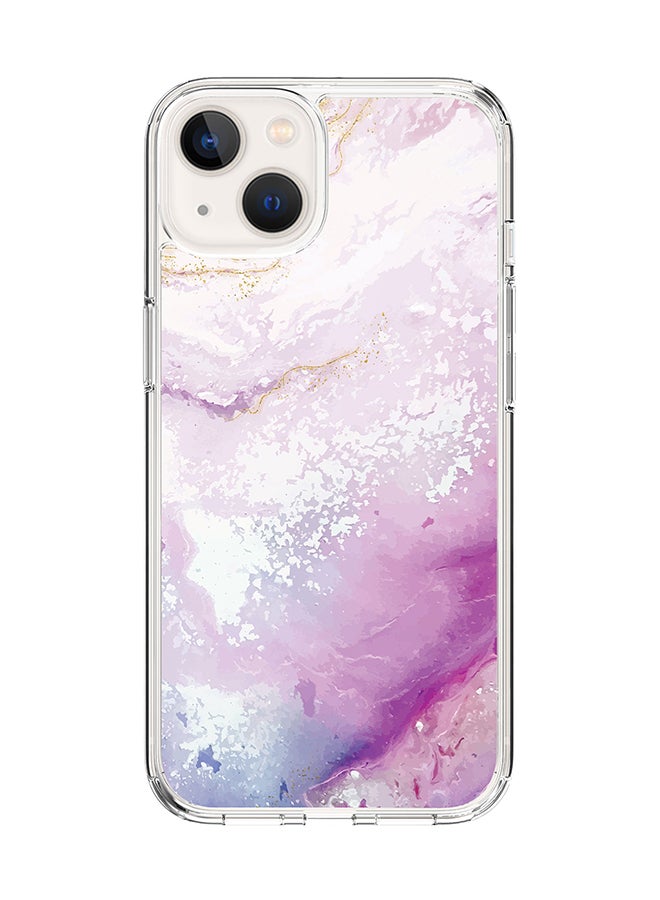 Stylizedd Classic Clear Case for Apple iPhone 15 Hybrid Soft Case Flexible Edges Anti Drop TPU PC Gel Thin Transparent Cover [ Designed for Apple iPhone 15 ] - Marble Print Marine - Image 1