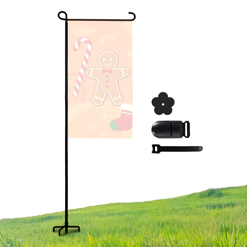 ESTTOP Heavy-Duty 4-Prong Garden Flag Pole Holder Stand â€“ Weatherproof Outdoor Garden & Yard Flag Base for 12x18 Inch House Flags, Ground Flagpole Stand for All-Season Decoration(Flag Not Include) - Image 1