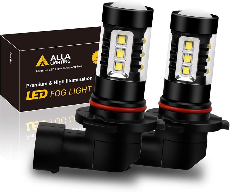 Alla Lighting 80W CREE H10 9145 White LED Fog Light Bulbs - Set of 2 - Image 1