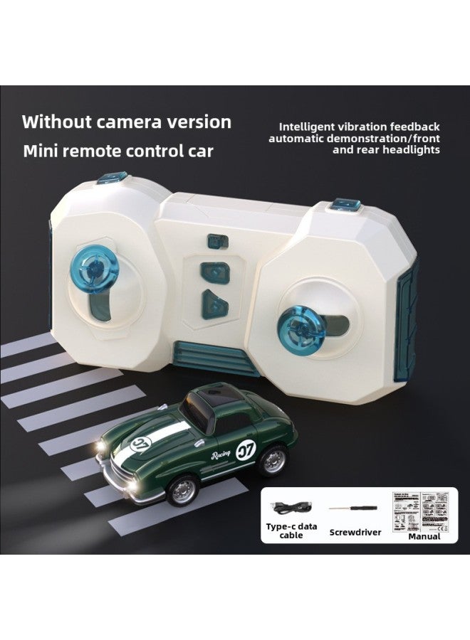 Direct Sales Mini RC Remote Control Car Four-wheel Drive Climbing Car Toy Collision Vibration Boy Off-road Sports Car Camera-Color:[without Camera] Classic Car Green (with Collision Vibration)  - Image 1