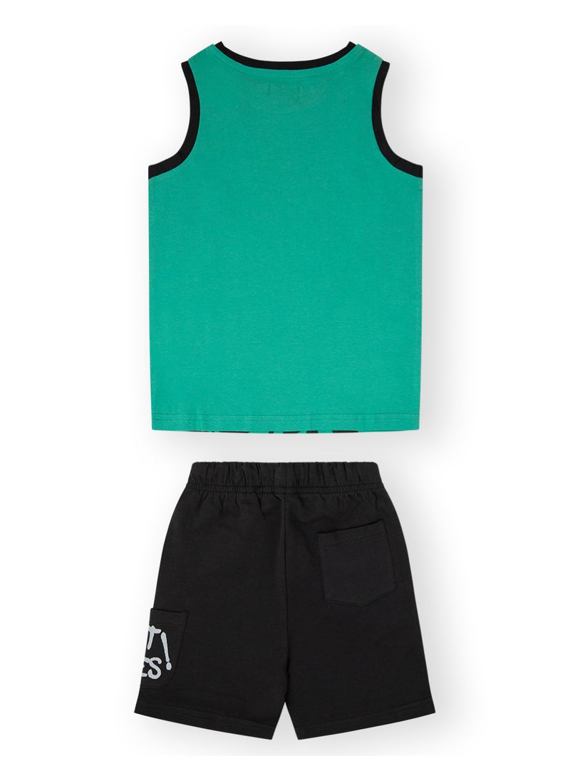 CANADA HOUSE 100% Cotton Comfortable Summer Set Sleeveless T-Shirt and Shorts For Boys  - Image 2