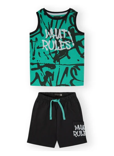 CANADA HOUSE 100% Cotton Comfortable Summer Set Sleeveless T-Shirt and Shorts For Boys
