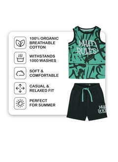 CANADA HOUSE 100% Cotton Comfortable Summer Set Sleeveless T-Shirt and Shorts For Boys  - Image 3