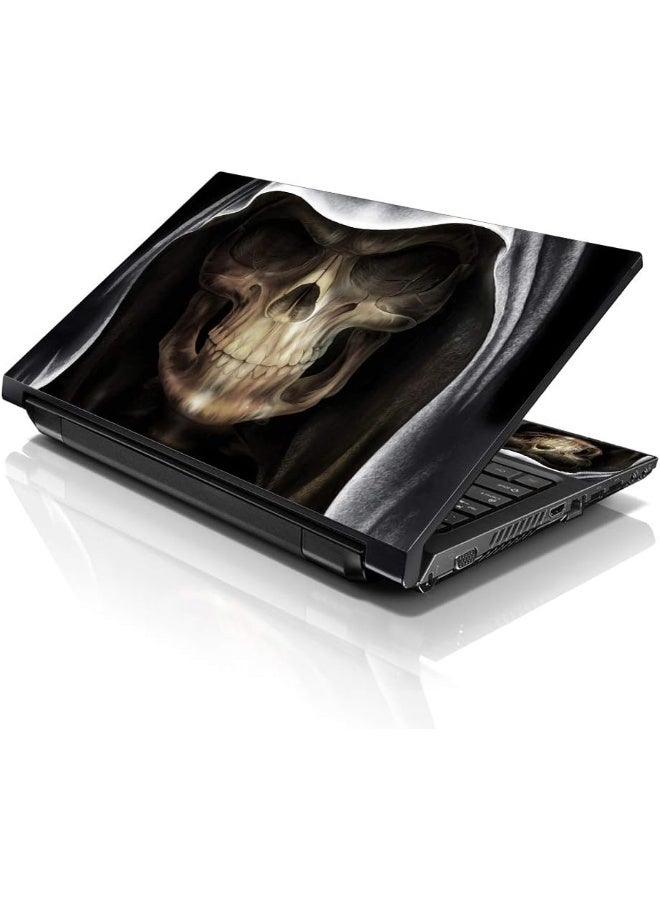 LSS Laptop 15 15.6 Skin Cover with Colorful Hooded Skull Pattern for HP Dell Lenovo Apple Asus Acer Compaq - Fits 13.3" 14" 15.6" 16" (2 Wrist Pads Free) - Image 1