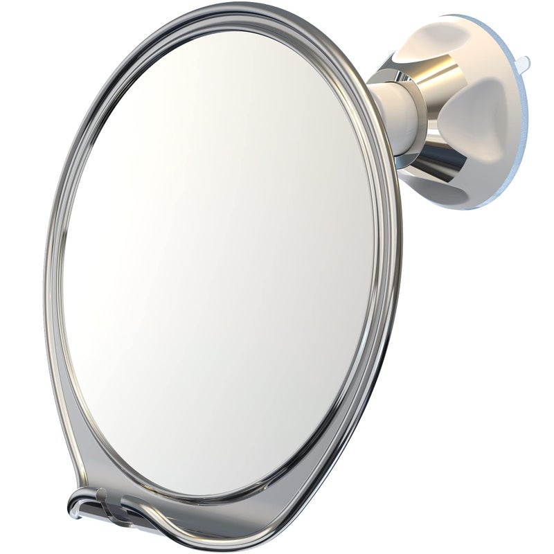Luxo Shower Mirror Shaving Mirror with a Razor Holder for Shower and Powerful Suction Cup  Shatterproof Shower Mirror fogless for Shaving fogless Mirror for Shower and Tweezers