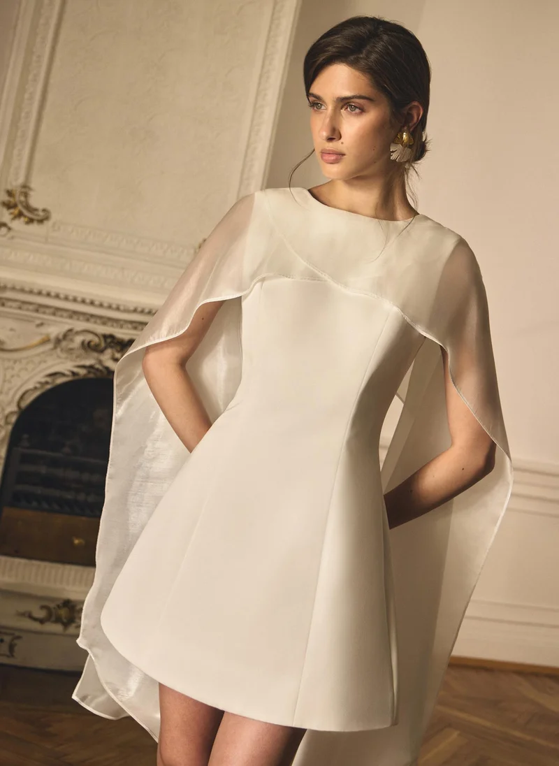 Lichi  Mini dress with semi-transparent train for Women | Best Price UAE