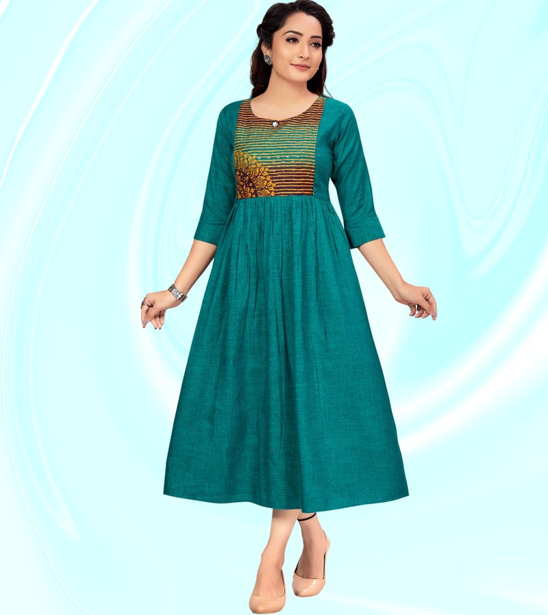 RITIJYA Feeding Kurtis for Women with Zip in Cotton Rayon | Maternity Gown Pregnancy Dress for Nursing Mothers | Maternity Wear Feeding Dress Tops (4XL, Light Green,9066_48) - Image 5