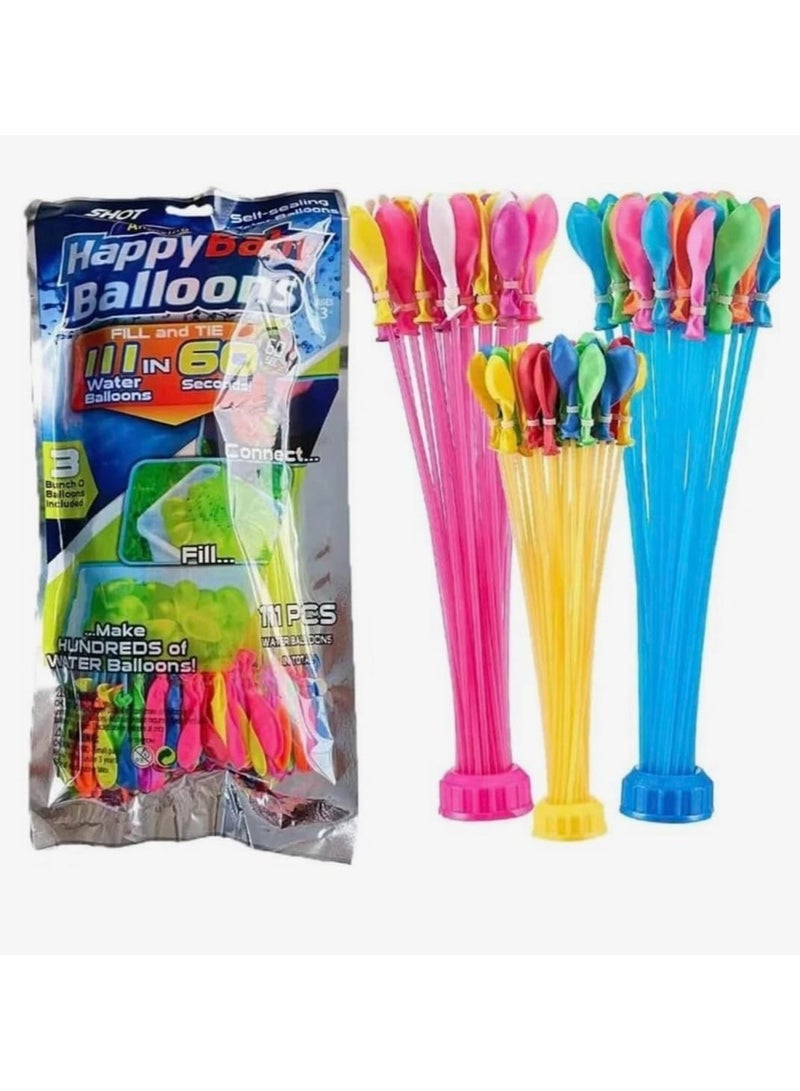 111-Piece Water Balloons Set, Durable and Sturdy, Perfect for Outdoor Family, Friends, and Kids Summer Fun, 2.8x 23.6x13.6 cm  - Image 1