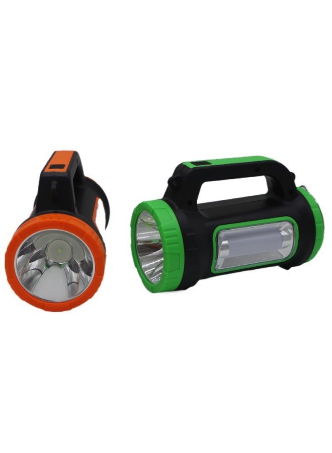 مصباح LED قوي يعمل بالطاقة الشمسية مع أضواء جانبية وشحن USB ومصباح يدوي للطوارئ للاستخدام الخارجي والصيد الليلي 