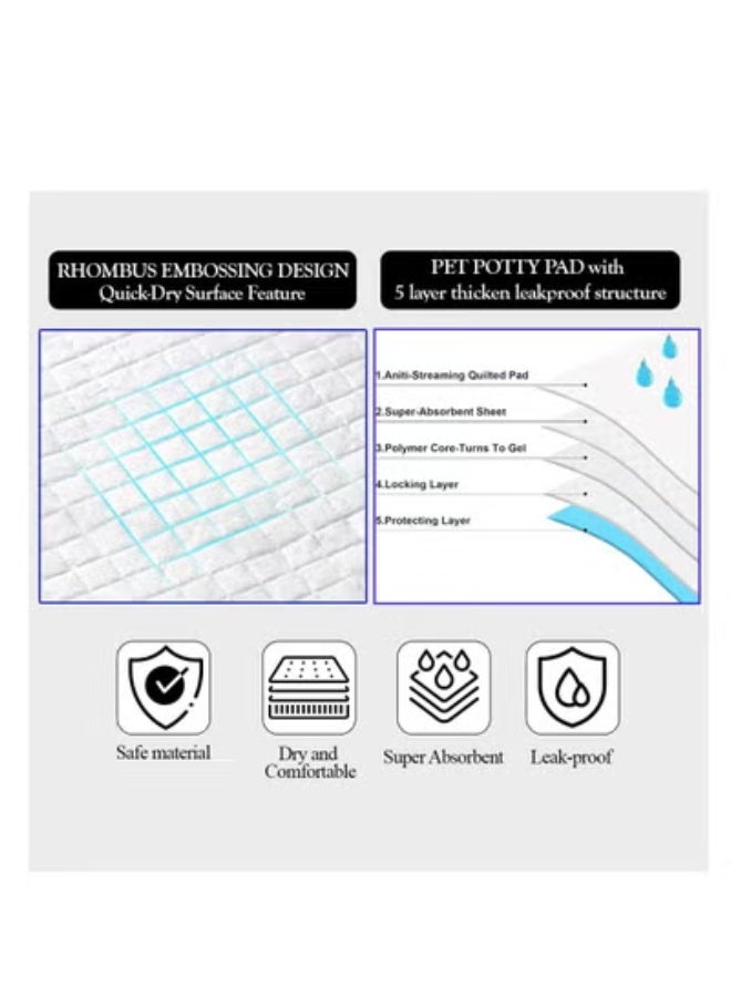 NNC PETS Dog training pads with 5 highly absorbent layers, Disposable absorbent quick drying leak-proof pee pads, disposable training pads for Large-sized dogs 60x60 cm L (40Pcs) Blue - Image 4