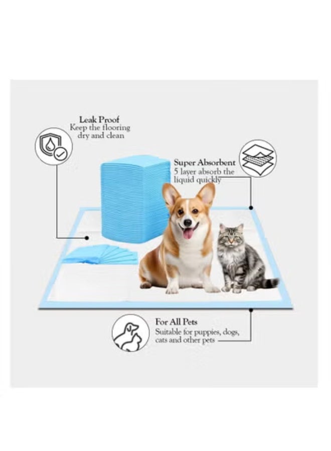 NNC PETS Dog training pads with 5 highly absorbent layers, Disposable absorbent quick drying leak-proof pee pads, disposable training pads for Large-sized dogs 60x60 cm L (40Pcs) Blue - Image 5