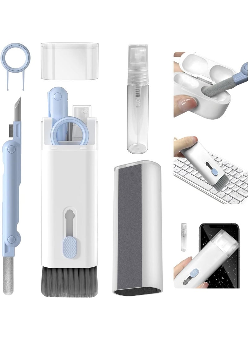 Generic - 7 in 1 Electronic Cleaner Kit, Keyboard Cleaner Kit with Brush, 3 in 1 Cleaning Pen for Airpods , Multifunctional Cleaning Kit for Earphone, Keyboard, Laptop, Phone, PC Monitor(Blue) - Image 1