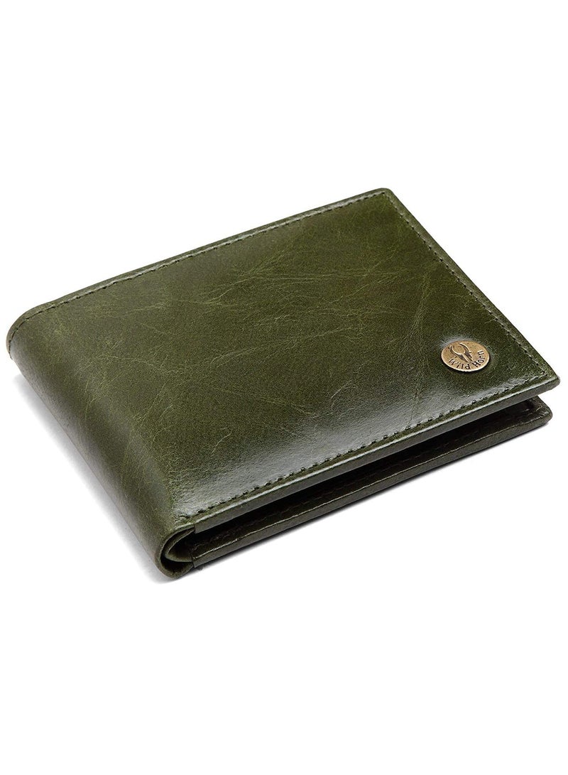 وايلدهورن محفظة جلدية للرجال من وايلد هورن مزودة بتقنية RFID، باللون الأخضر - Image 1