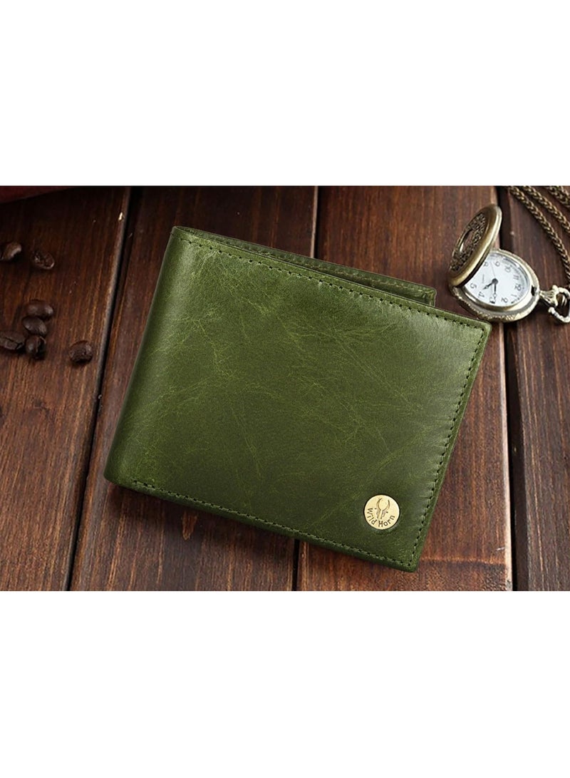 وايلدهورن محفظة جلدية للرجال من وايلد هورن مزودة بتقنية RFID، باللون الأخضر - Image 2