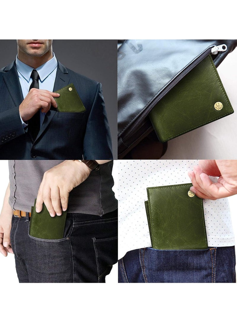 وايلدهورن محفظة جلدية للرجال من وايلد هورن مزودة بتقنية RFID، باللون الأخضر - Image 5