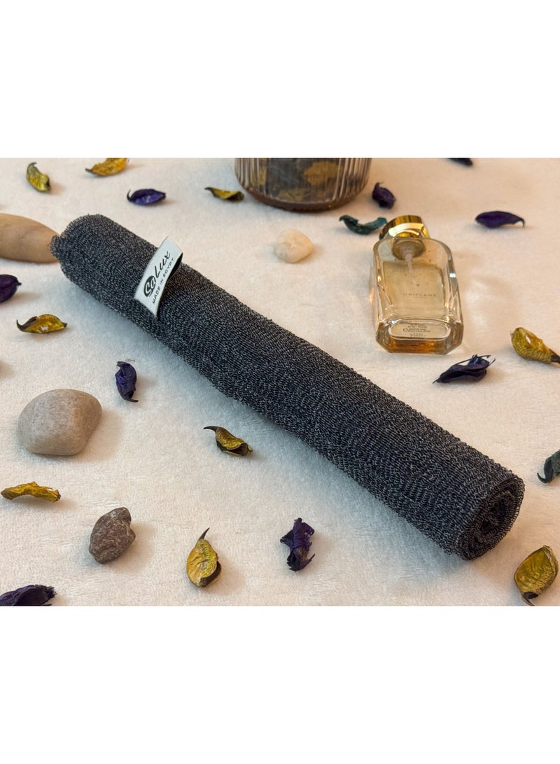 Salux SOFT Japanese Loofah color GREY / bath loofah / exfoliating towel / shower loofah - Image 2