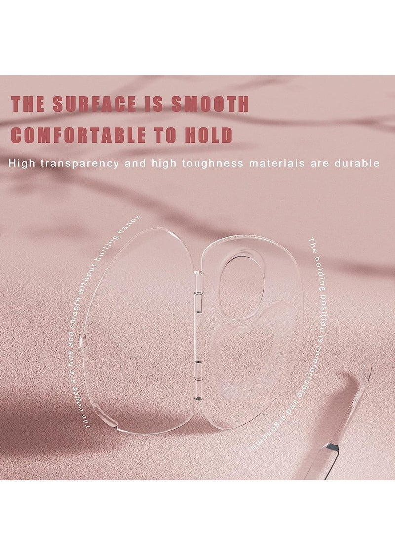 Hand Makeup Mixing Palette with Felt Bag Makeup Hand-Held Palette Nail Art Manicure Palette Clear Makeup Palette for Mixing Foundation - Image 5