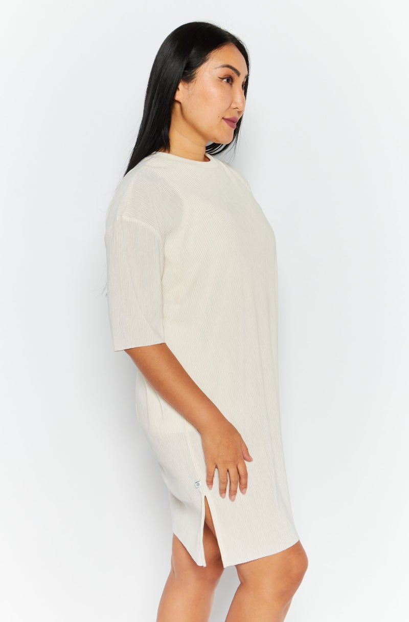 adidas Originals Women Sportswear Fit Outdoor Mini Dress, Beige  - Image 3
