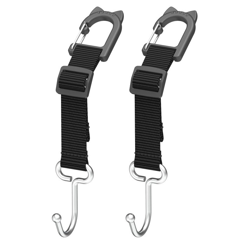 QUIDAOSO Car Headrest Hooks 2-Pack - Heavy Duty Metal Seat Hooks for Purses, Handbags & Grocery Bags - 100 LBS Load - Universal Car Accessory Organizer, Car Gifts - Image 1