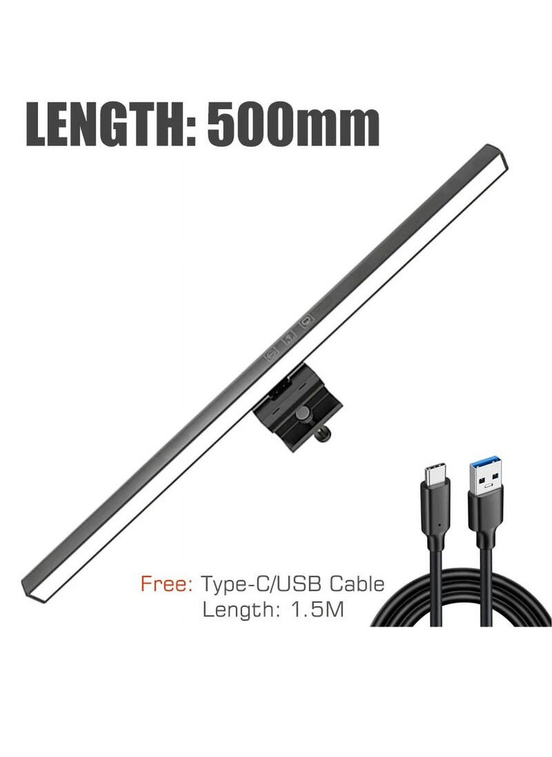 Uwals - 50cm-Computer Monitor Lamp, Light Bar for Eye Caring, e-Reading LED Task Lamp with Auto-Dimming & Stepless Hue Adjustment, Touch Control, No Screen Glare Space Saving Home Office Lamp- 1pcs - Image 1