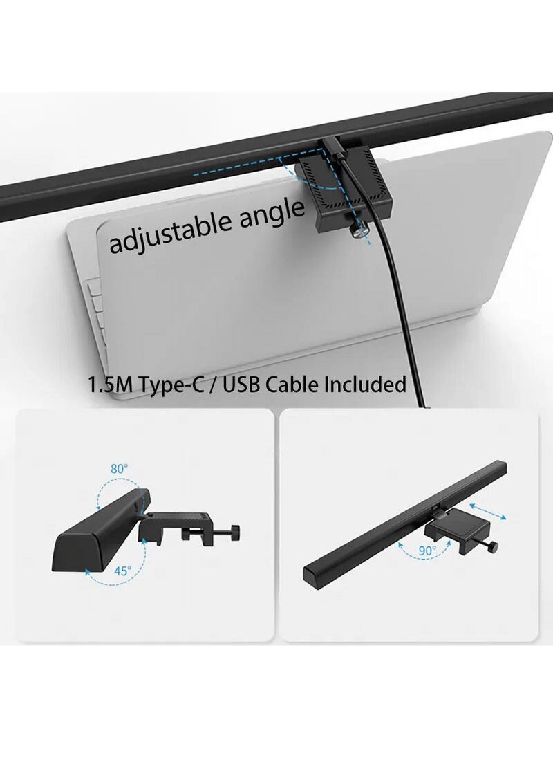 Uwals - 50cm-Computer Monitor Lamp, Light Bar for Eye Caring, e-Reading LED Task Lamp with Auto-Dimming & Stepless Hue Adjustment, Touch Control, No Screen Glare Space Saving Home Office Lamp- 1pcs - Image 1
