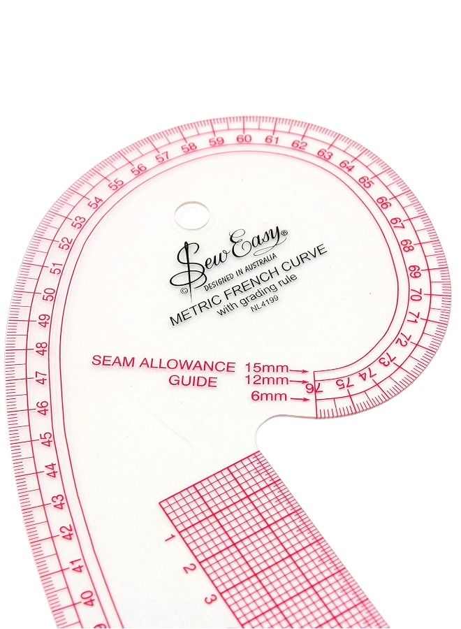 Sew Easy 1 Piece Metric French Curve With Grading Rule Pattern Making Curve For Neckline Armhole Sleeve Cap Hip Line And Waist Line - Image 3
