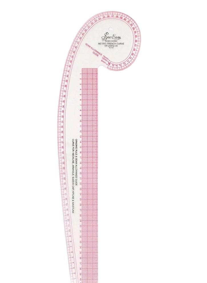 Sew Easy 1 Piece Metric French Curve With Grading Rule Pattern Making Curve For Neckline Armhole Sleeve Cap Hip Line And Waist Line - Image 2