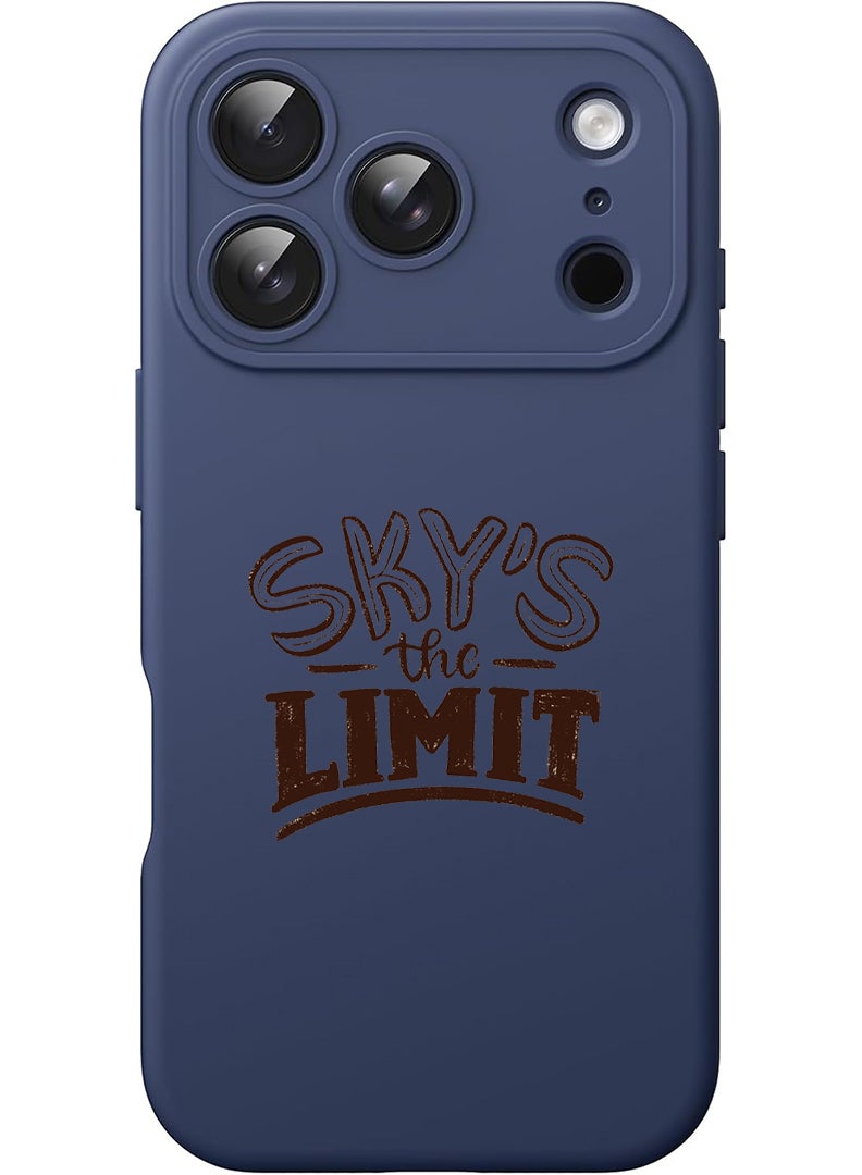 Theodor Protective Slim Fit Case Liquid Silicone Cover with Full Body Protection Anti-Scratch Shockproof Case For Apple iPhone 17 Pro (Blue) sky is the limit - Image 1