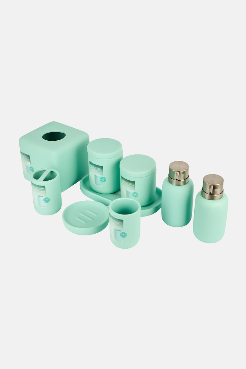 REAL SIMPLE 9Pcs Ceramic Bath Set, Mint Green - Image 2