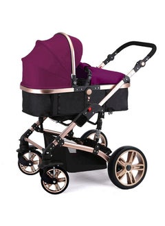 TEKNUM 3 In 1 Pram Stroller With Sunveno Fashion Diaper Tote Bag - Wine  - Image 2
