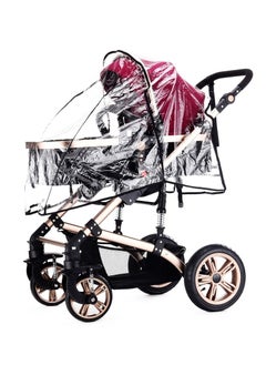 TEKNUM 3 In 1 Pram Stroller With Sunveno Fashion Diaper Tote Bag - Wine  - Image 3