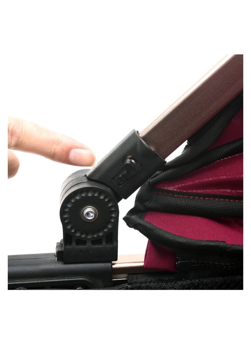 TEKNUM - 3 In 1 Pram Stroller With Sunveno Fashion Diaper Tote Bag - Wine - Image 1
