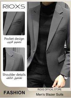 Men's Formal Blazer Long Sleeve Blazer Jacket One Button Slimming Casual Blazer Coat With Two Side Pockets Slim Fit Blazer For Business Wedding Prom Dinner Or Daily Wear - pzsku/ZDF21AC24B595CEB1A4C7Z/45/_/1729501541/679965a8-fa3f-4cd5-8471-b8f5226aeff4