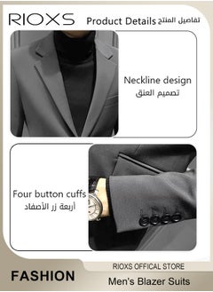 Men's Formal Blazer Long Sleeve Blazer Jacket One Button Slimming Casual Blazer Coat With Two Side Pockets Slim Fit Blazer For Business Wedding Prom Dinner Or Daily Wear - pzsku/ZDF21AC24B595CEB1A4C7Z/45/_/1729501550/df1240cb-d150-43c4-8fe4-9e7bfaef21e1